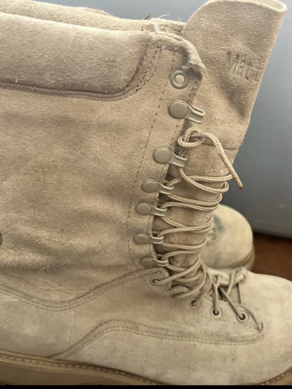 Matterhorn Tan Suede Lace-Up Combat Boots